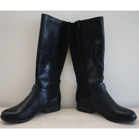 LifeStride 78834 Women's Sz 7W Black X-Anita Faux Leather Riding Boots $100 - Picture 2 of 10